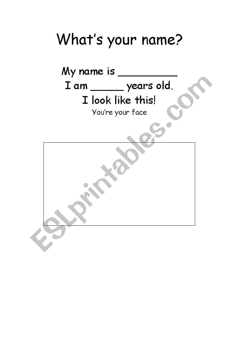 Whats your name worksheet