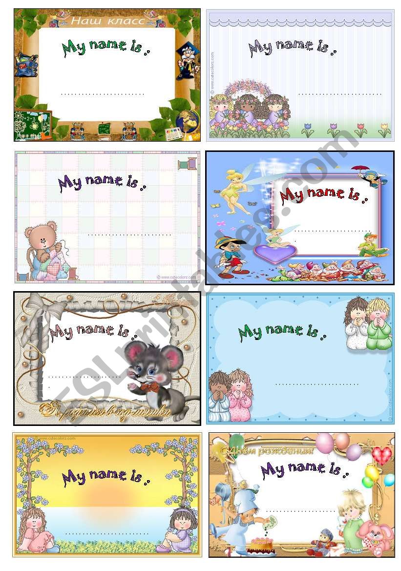 Cute name tag.. - ESL worksheet by Artika