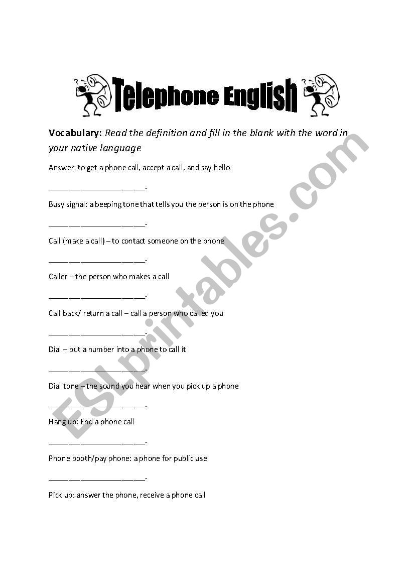 English for the phone (Telephoning Guide)