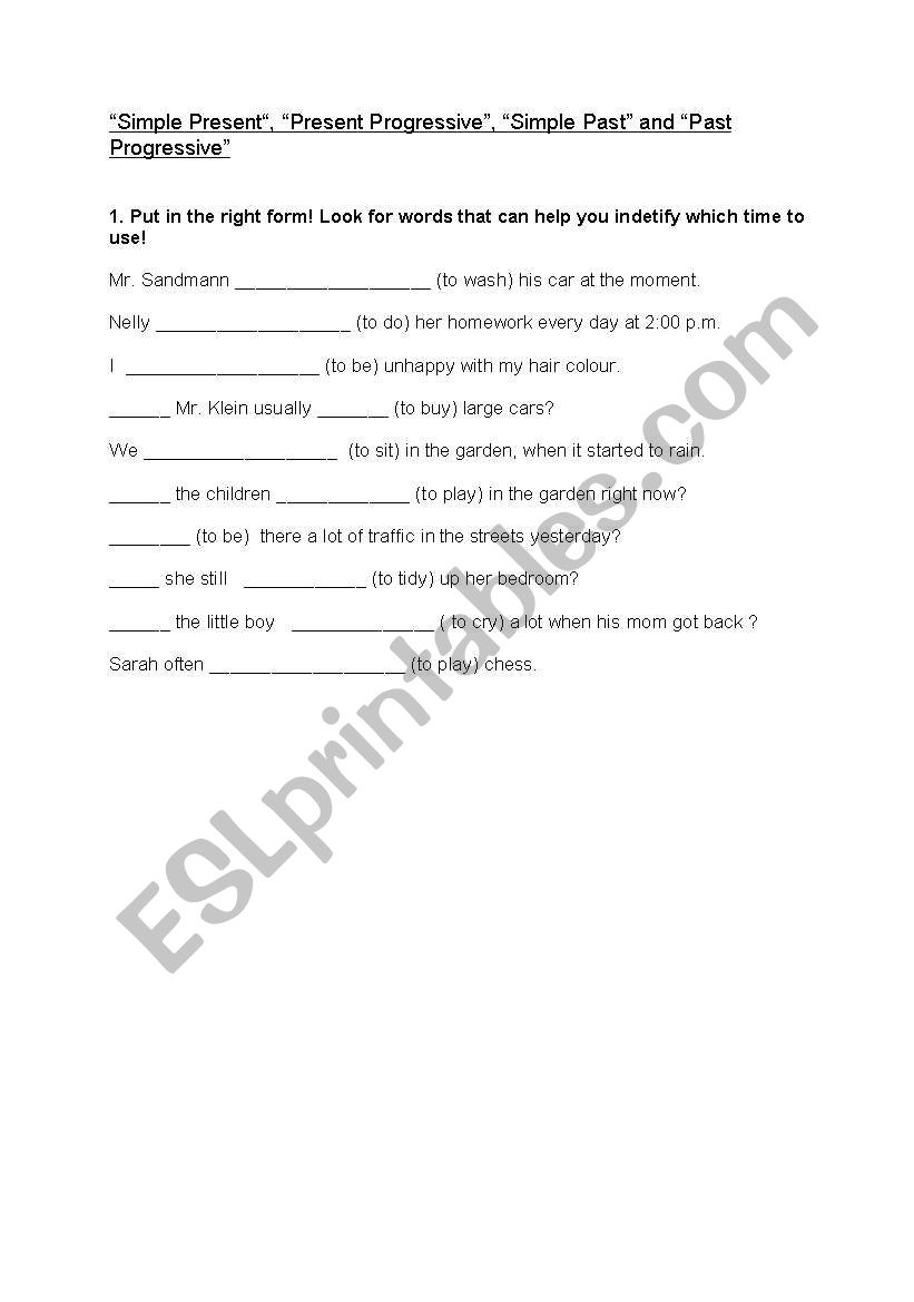 Tense Mix worksheet