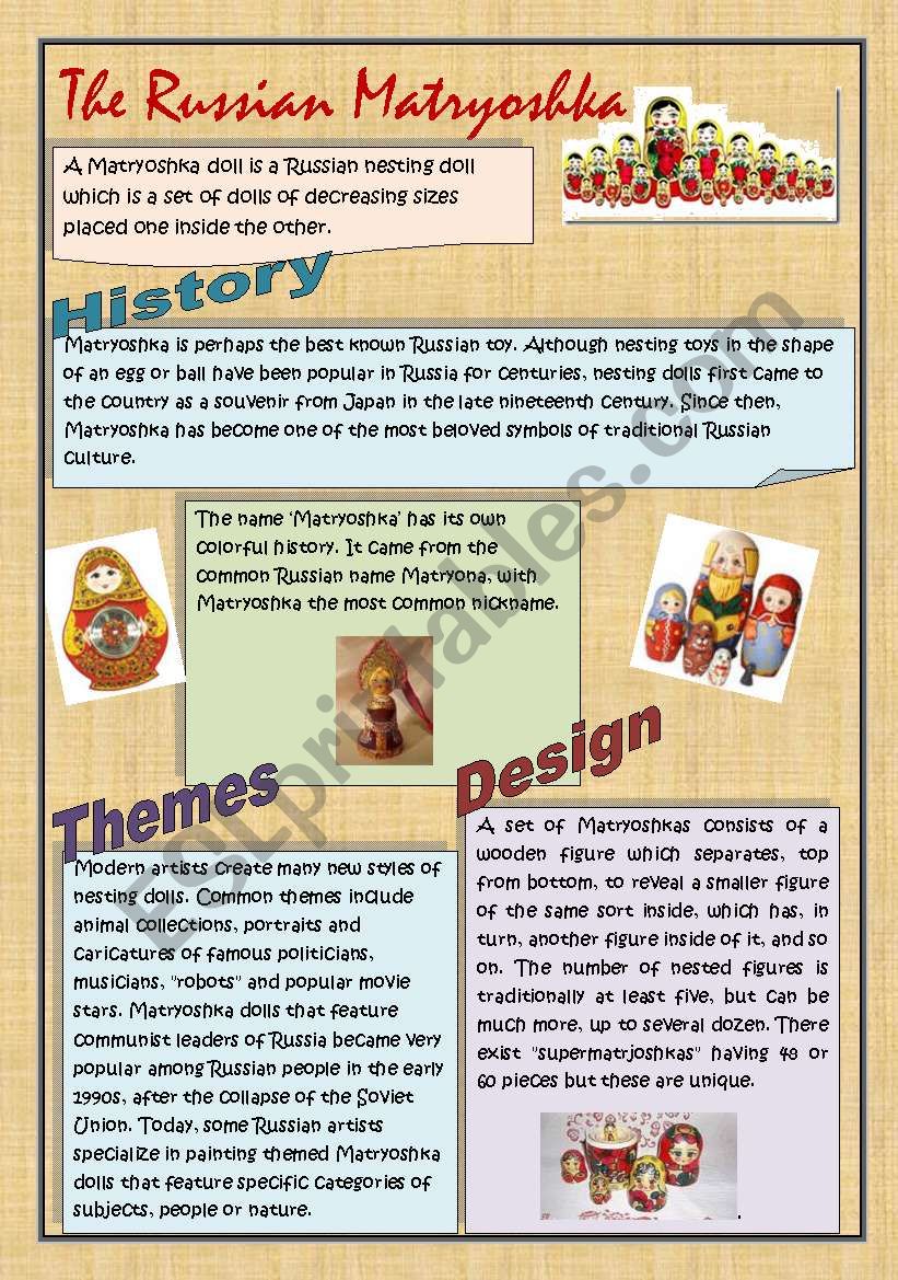 The Russian Matryoshka worksheet