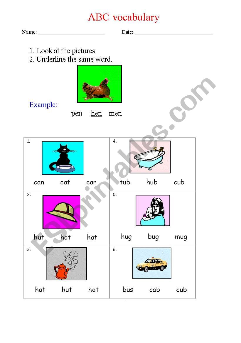 ABC worksheet