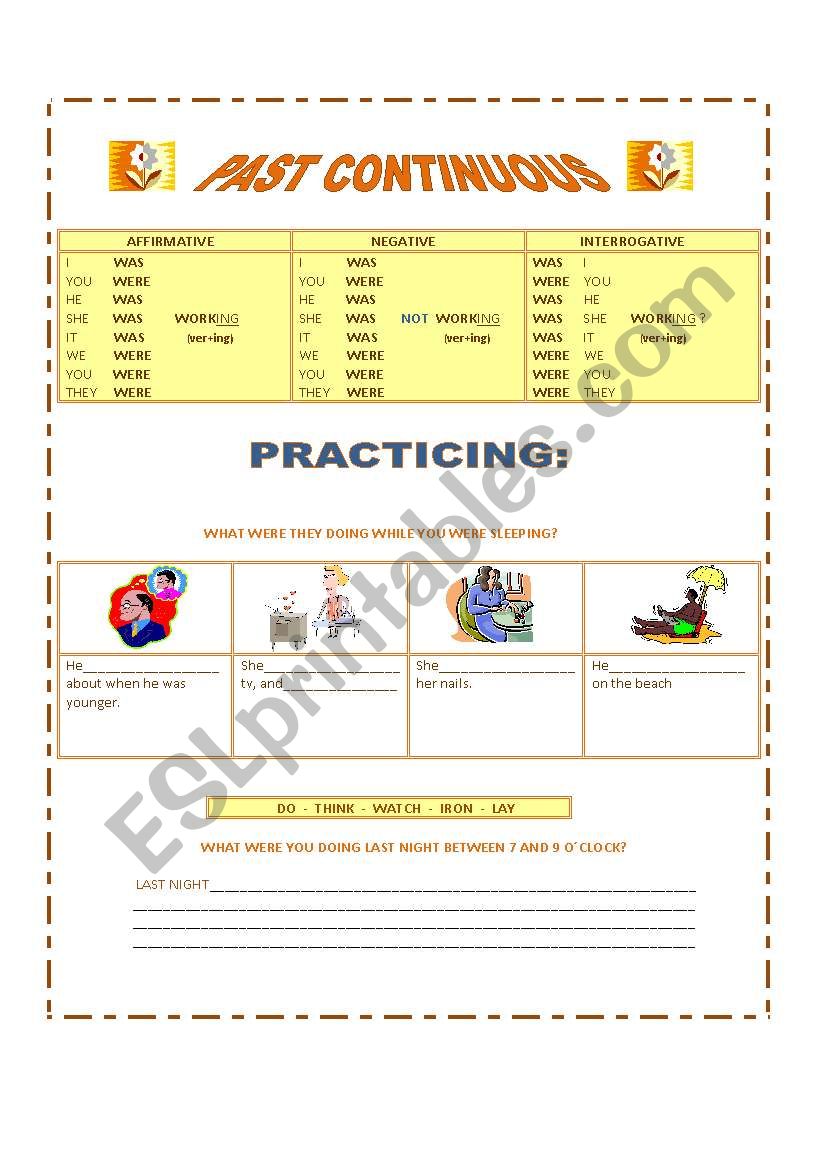 PAST CONTINUOUS worksheet