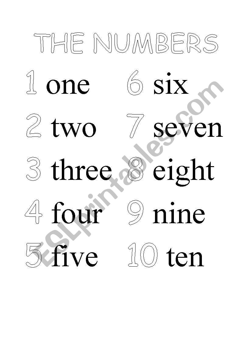 Numbers worksheet