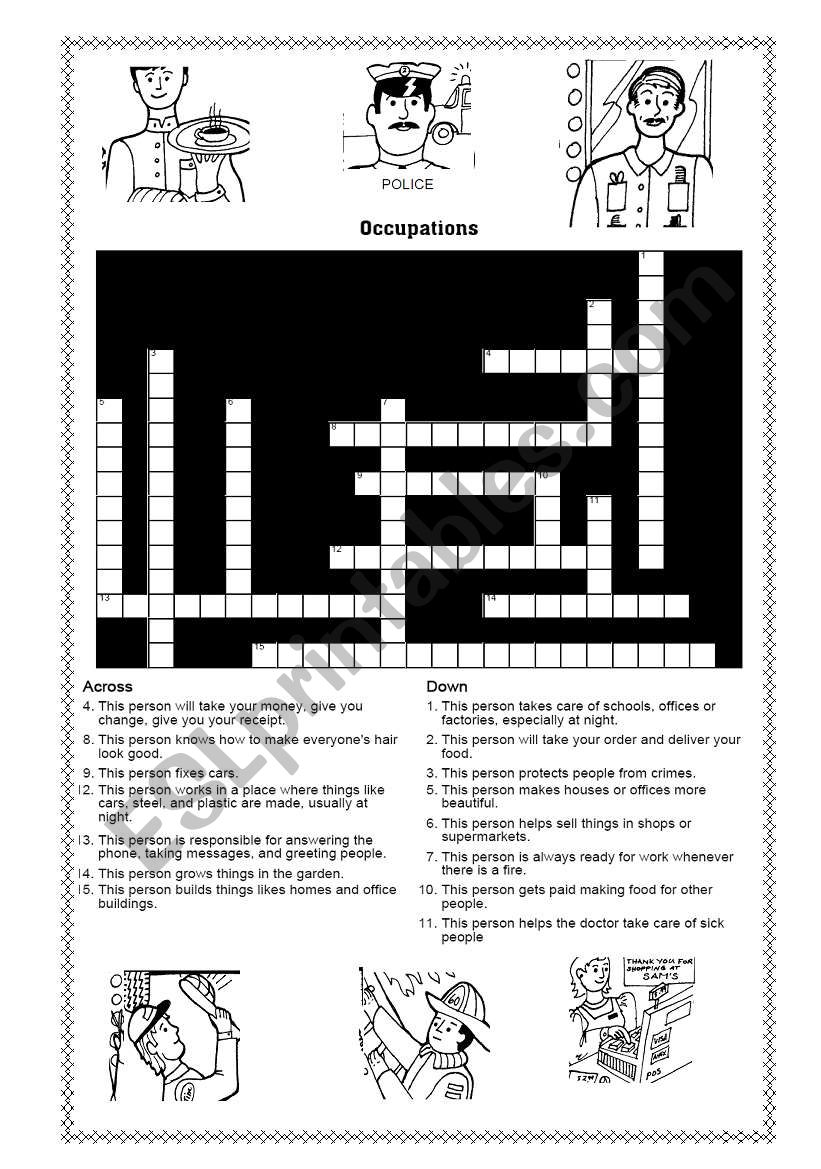 Occupations or Jobs worksheet