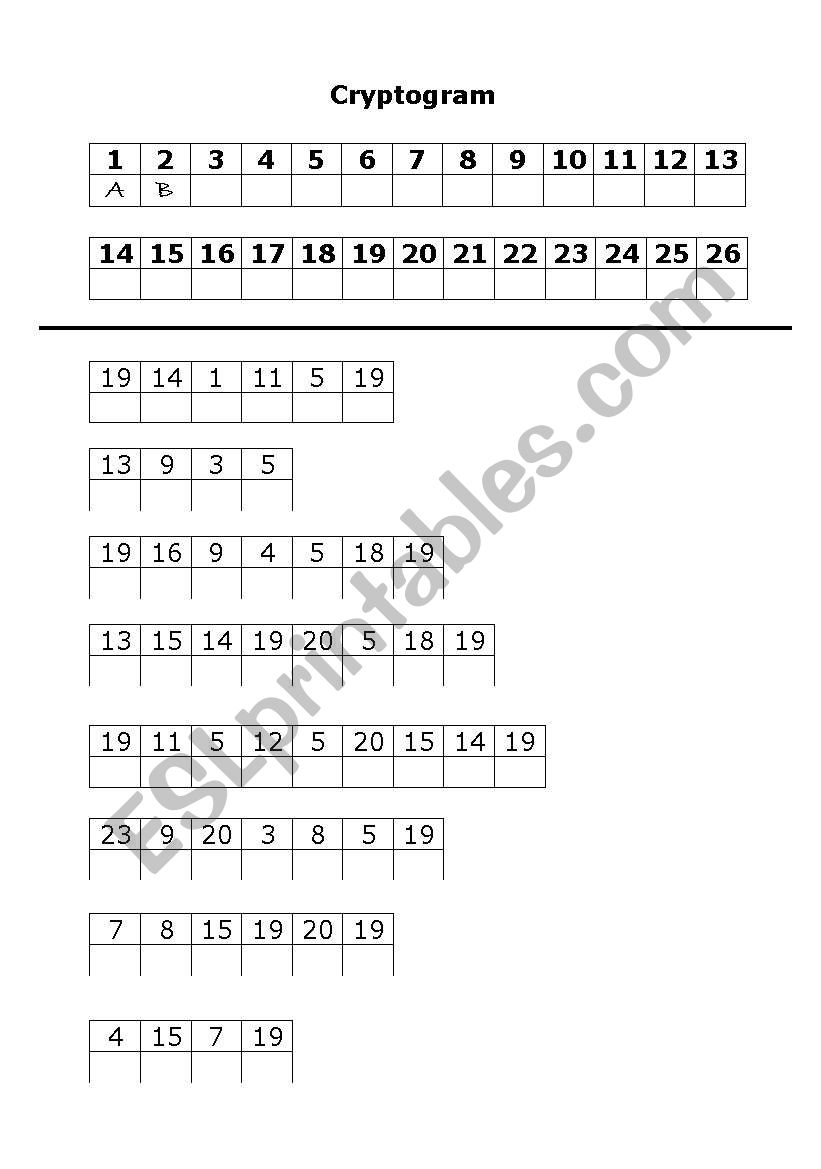 Cryptogram Halloween worksheet