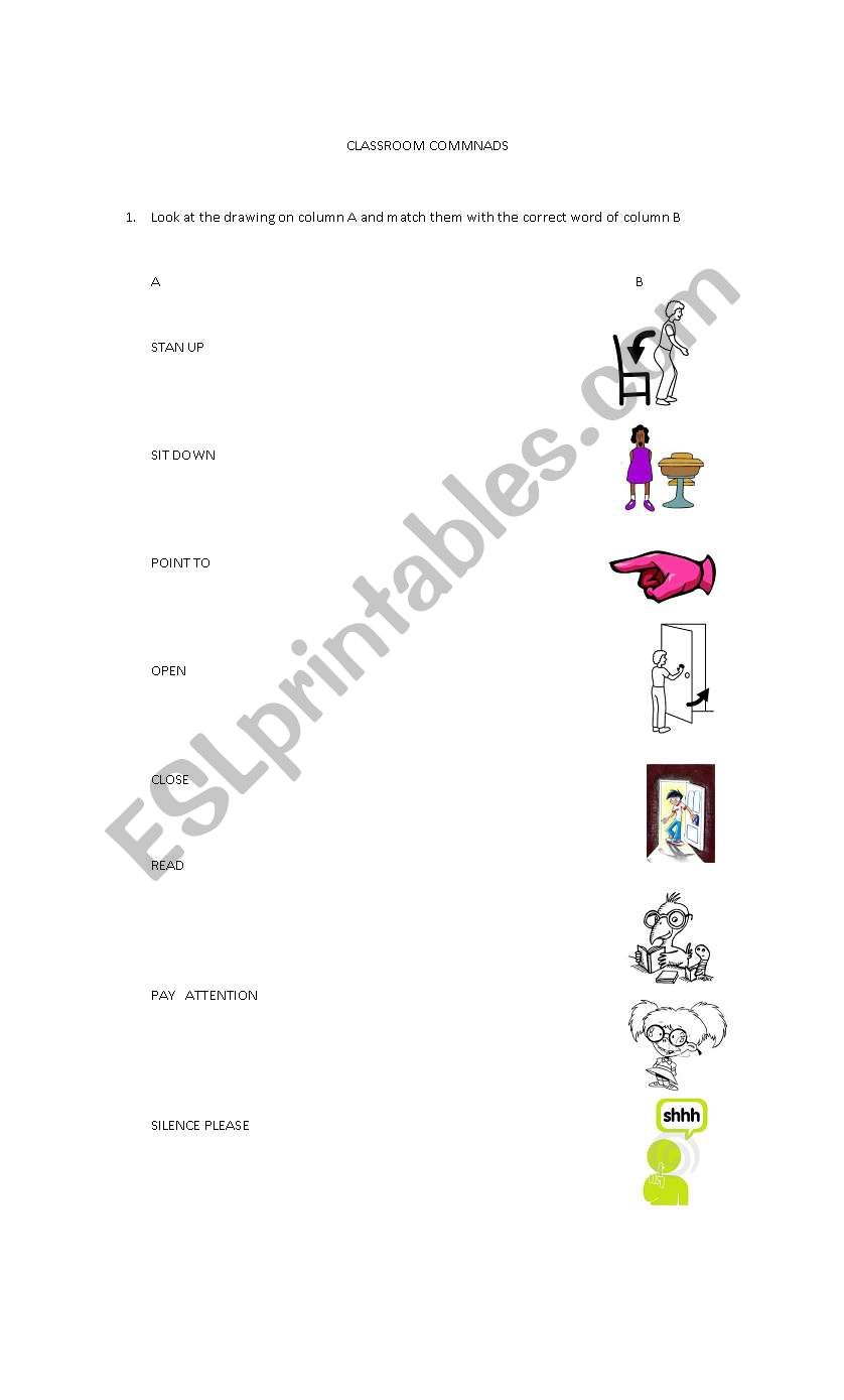 Class commands  worksheet