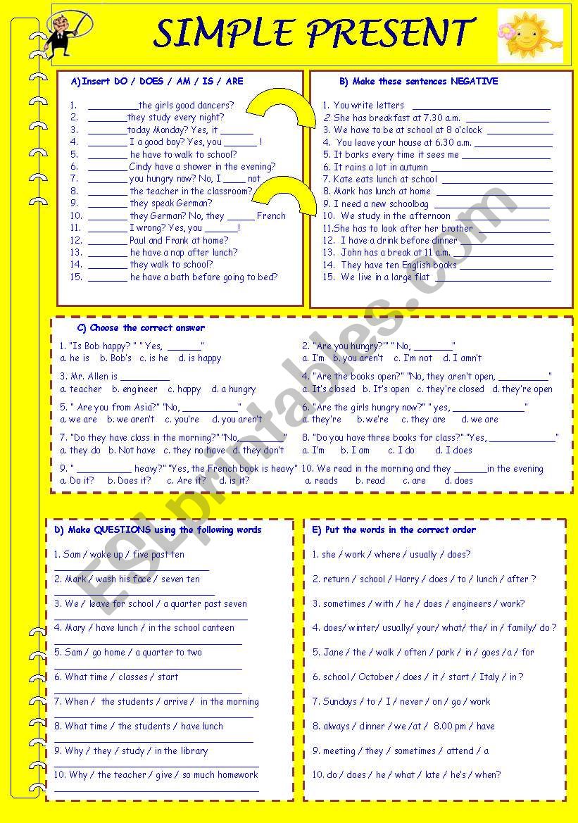 SIMPLE PRESENT worksheet