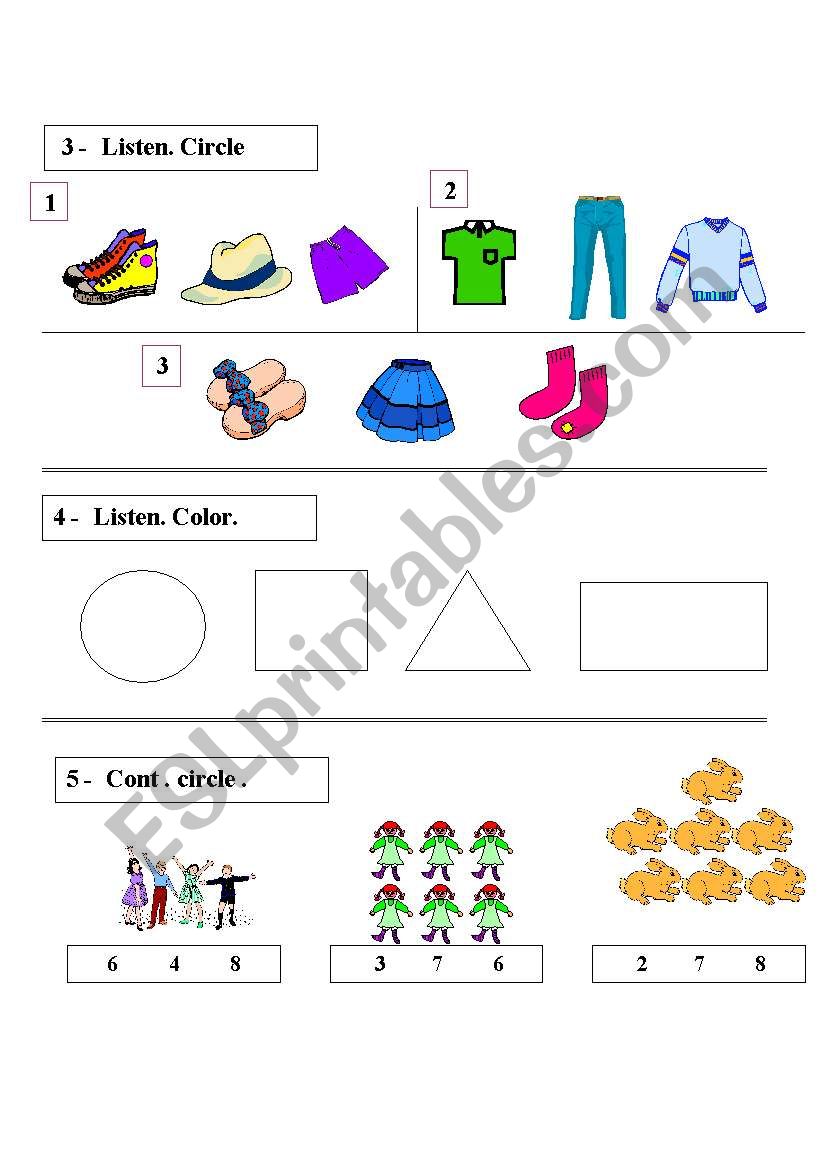 cloths worksheet