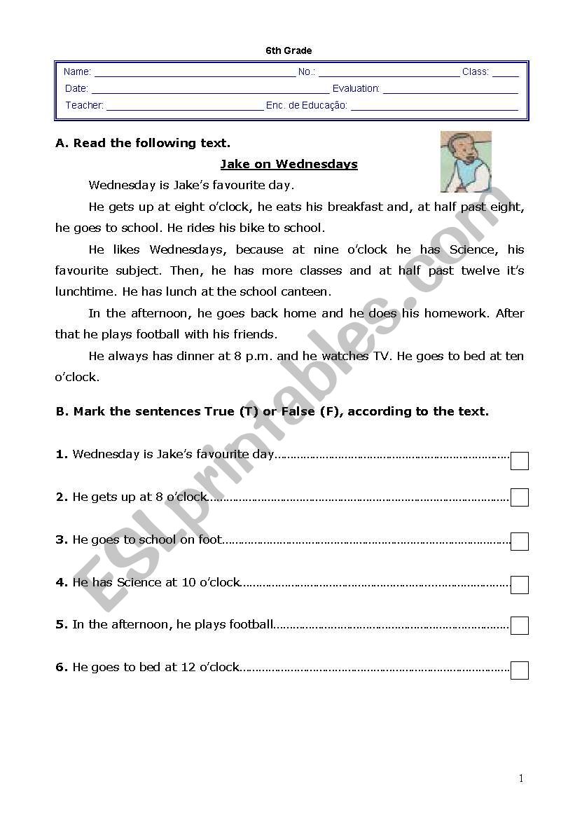 Worksheet - 1st term - 6 worksheet