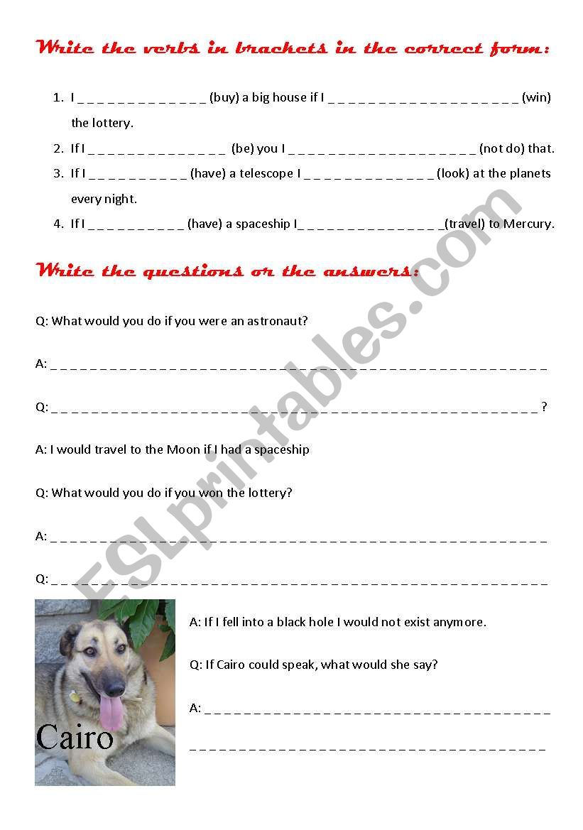 2nd conditional worksheet