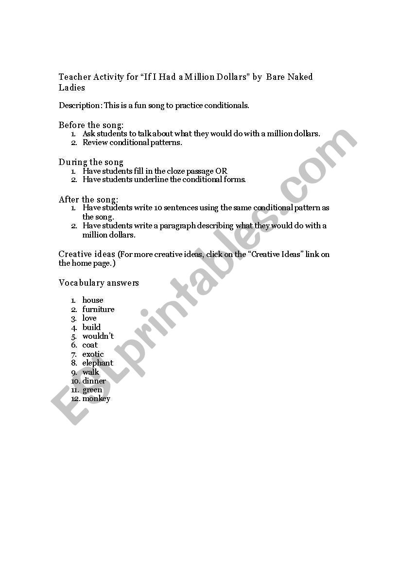 abba money song worksheet