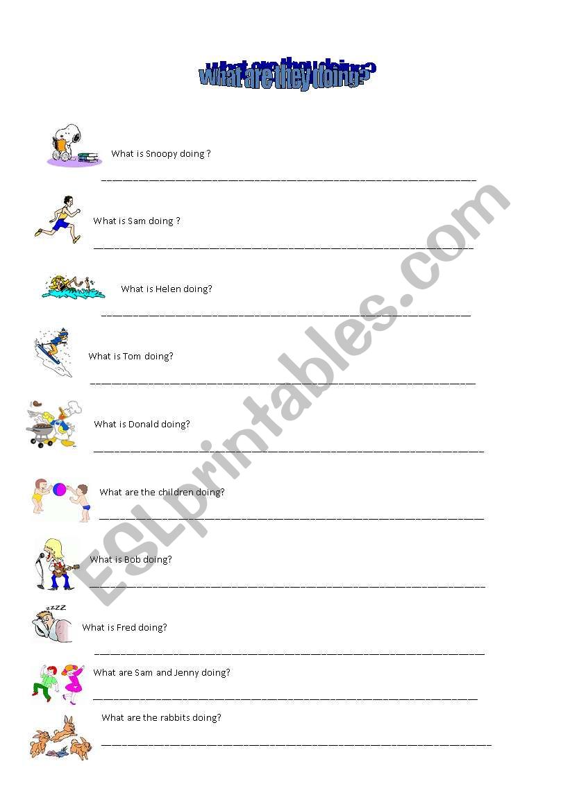 what are they doing? worksheet