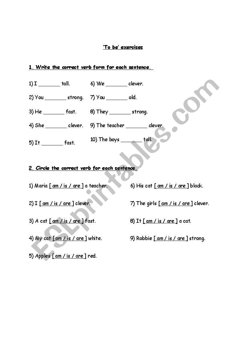 To be worksheet worksheet