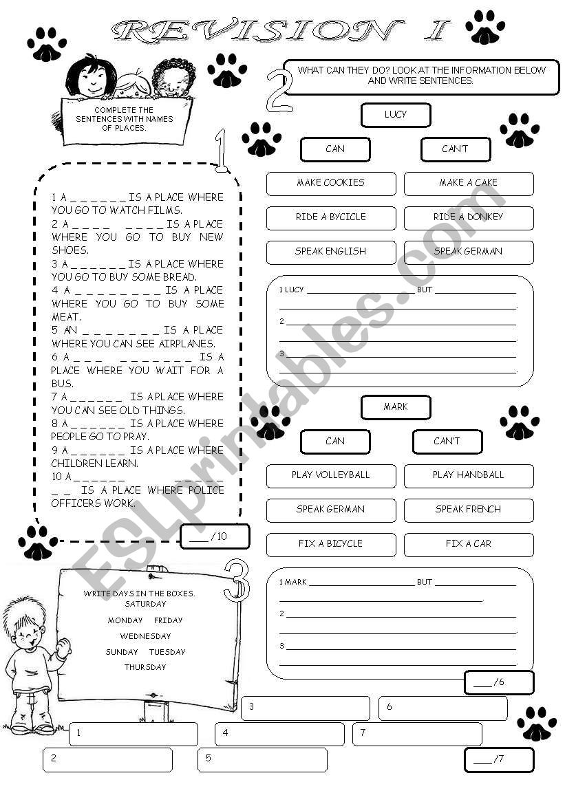 revision (editable, with key) worksheet
