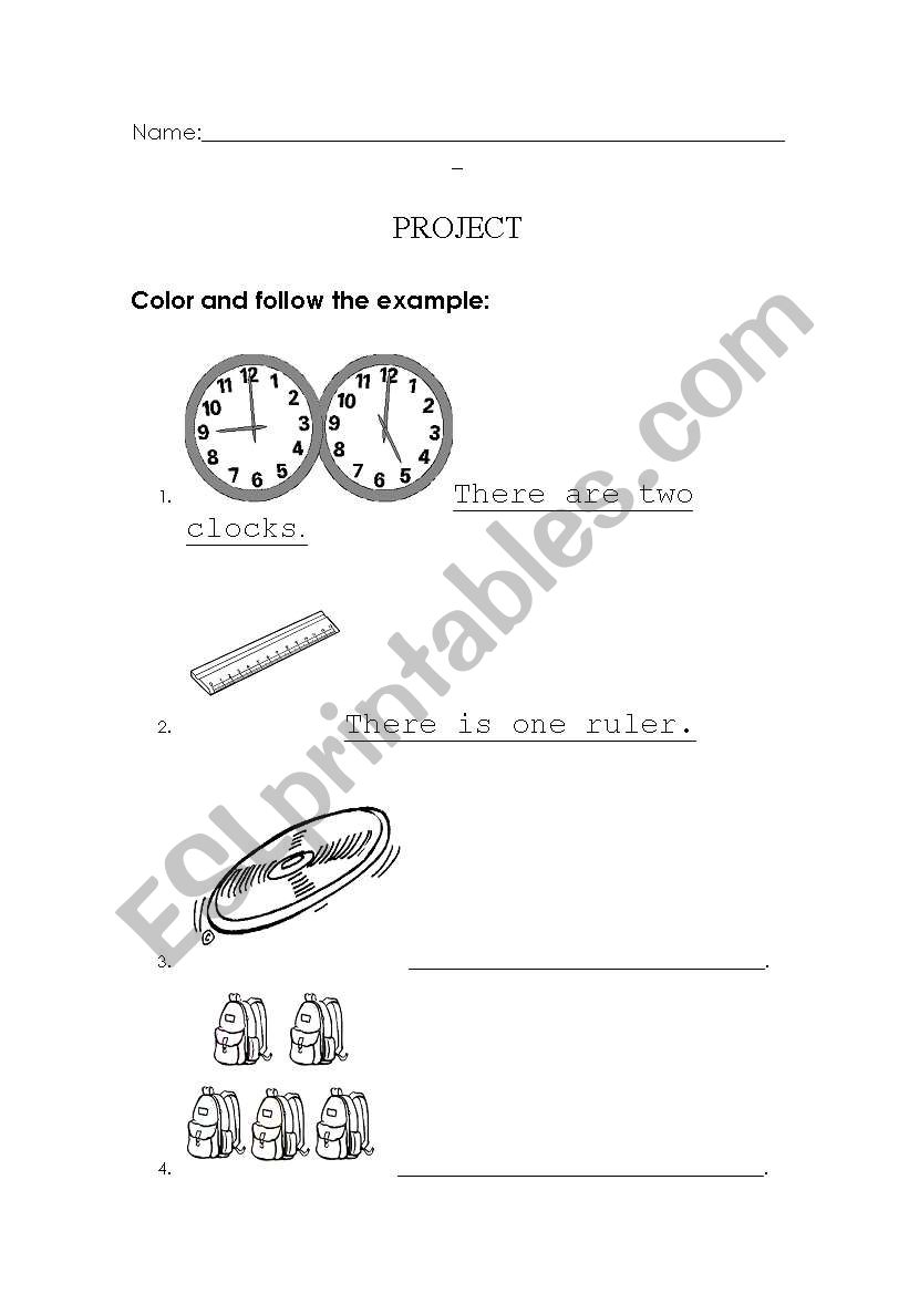 Kids Project - There is/are worksheet