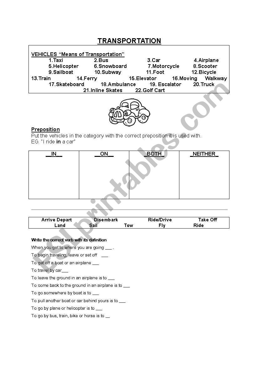 Transportation Vehicles Language