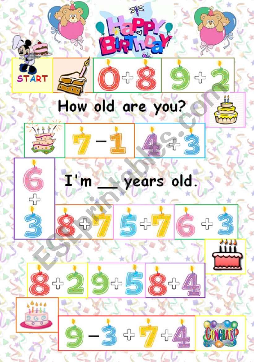 How old are you? worksheet