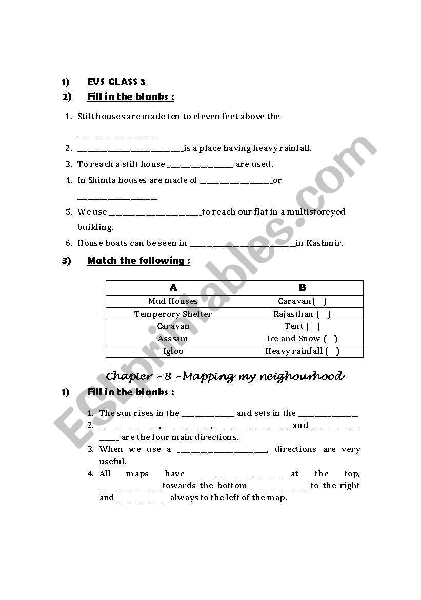 EVS worksheet