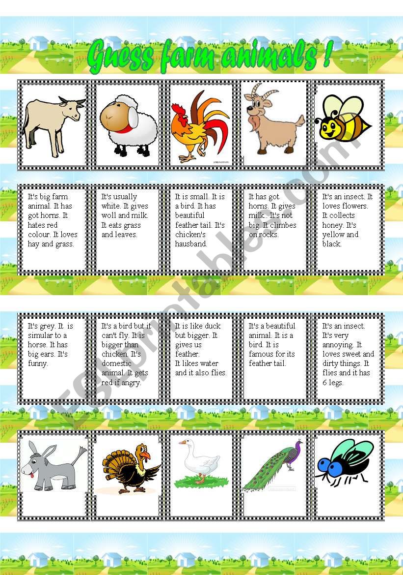 Guess the farm animal! worksheet
