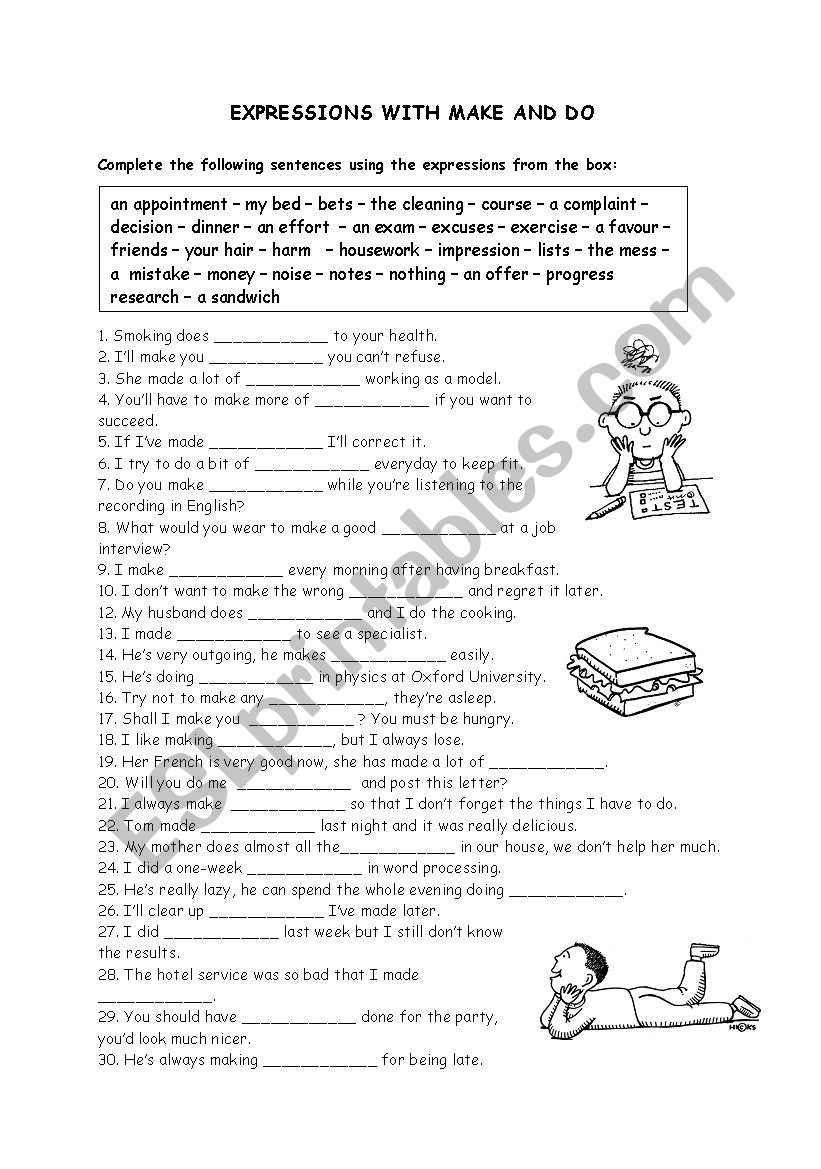 MAKE OR DO? worksheet