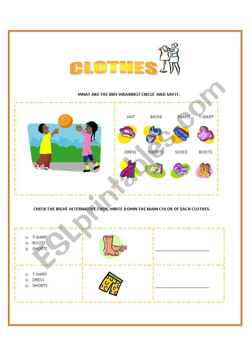 CLOTHES worksheet