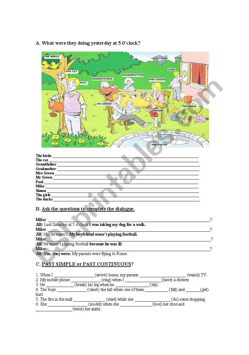 Past continuous / Past simple worksheet