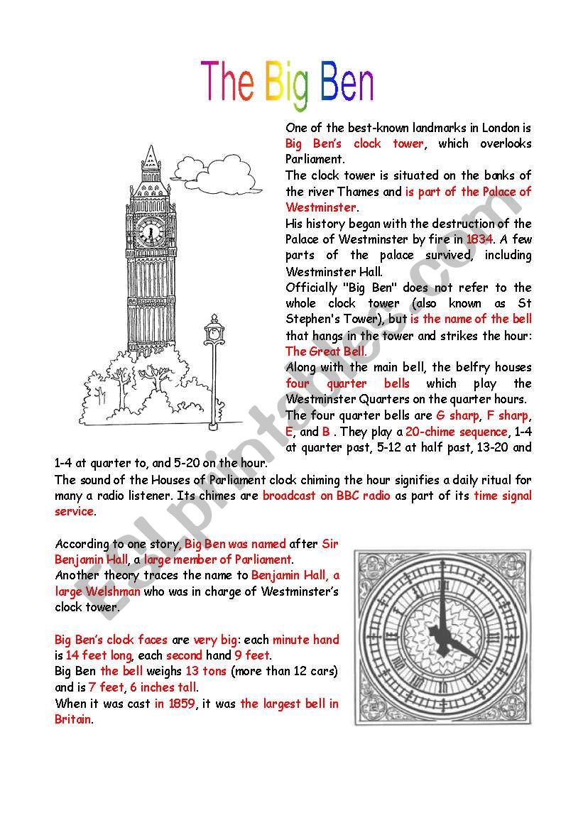 The Big Ben worksheet