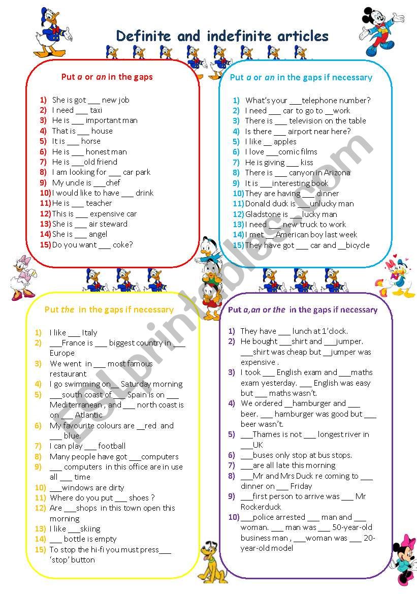 DEFINITE AND INDEFINITE ARTICLES ***EDITABLE***