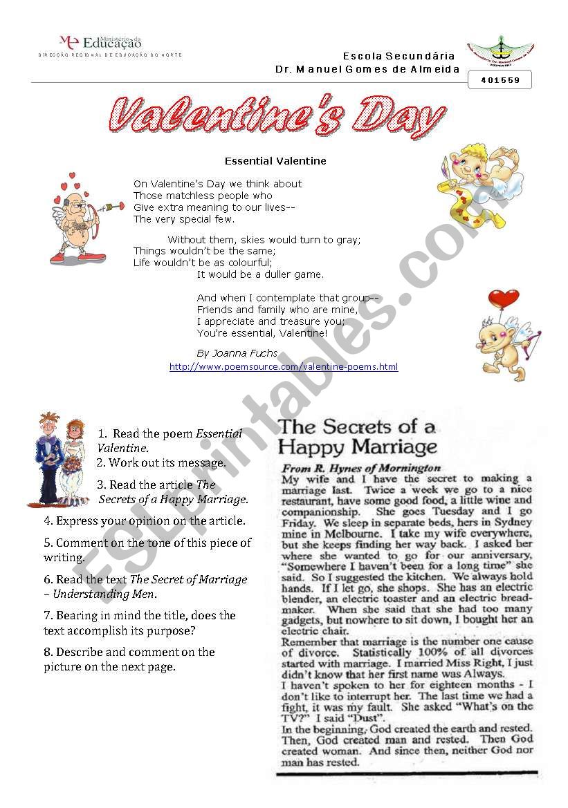 Provocative Valentines Day worksheet
