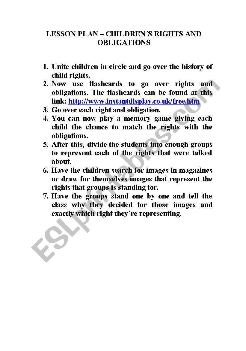 Childrens Rights worksheet