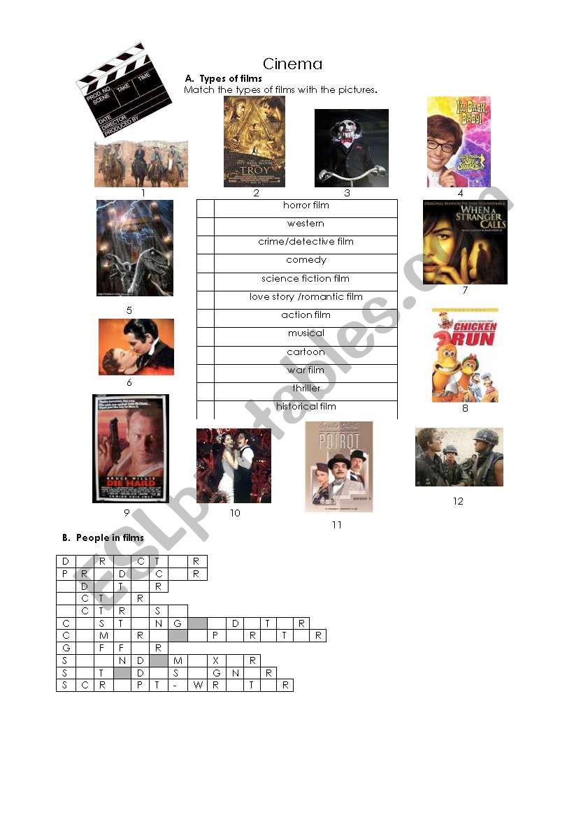 Cinema worksheet