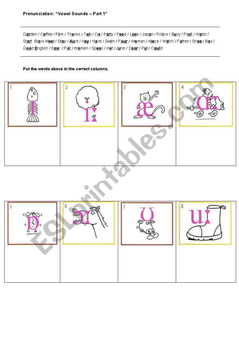 Pronounciation Exercise worksheet