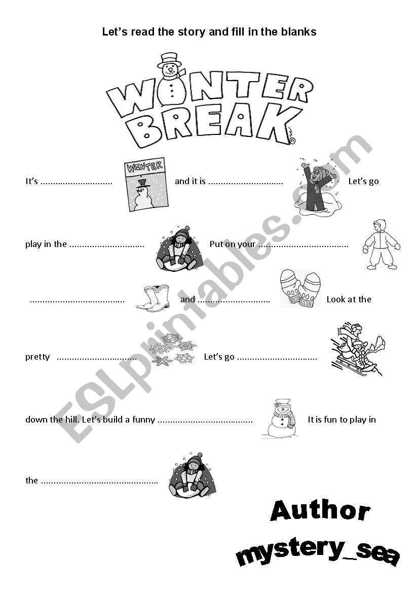 Winter - Picture Story worksheet