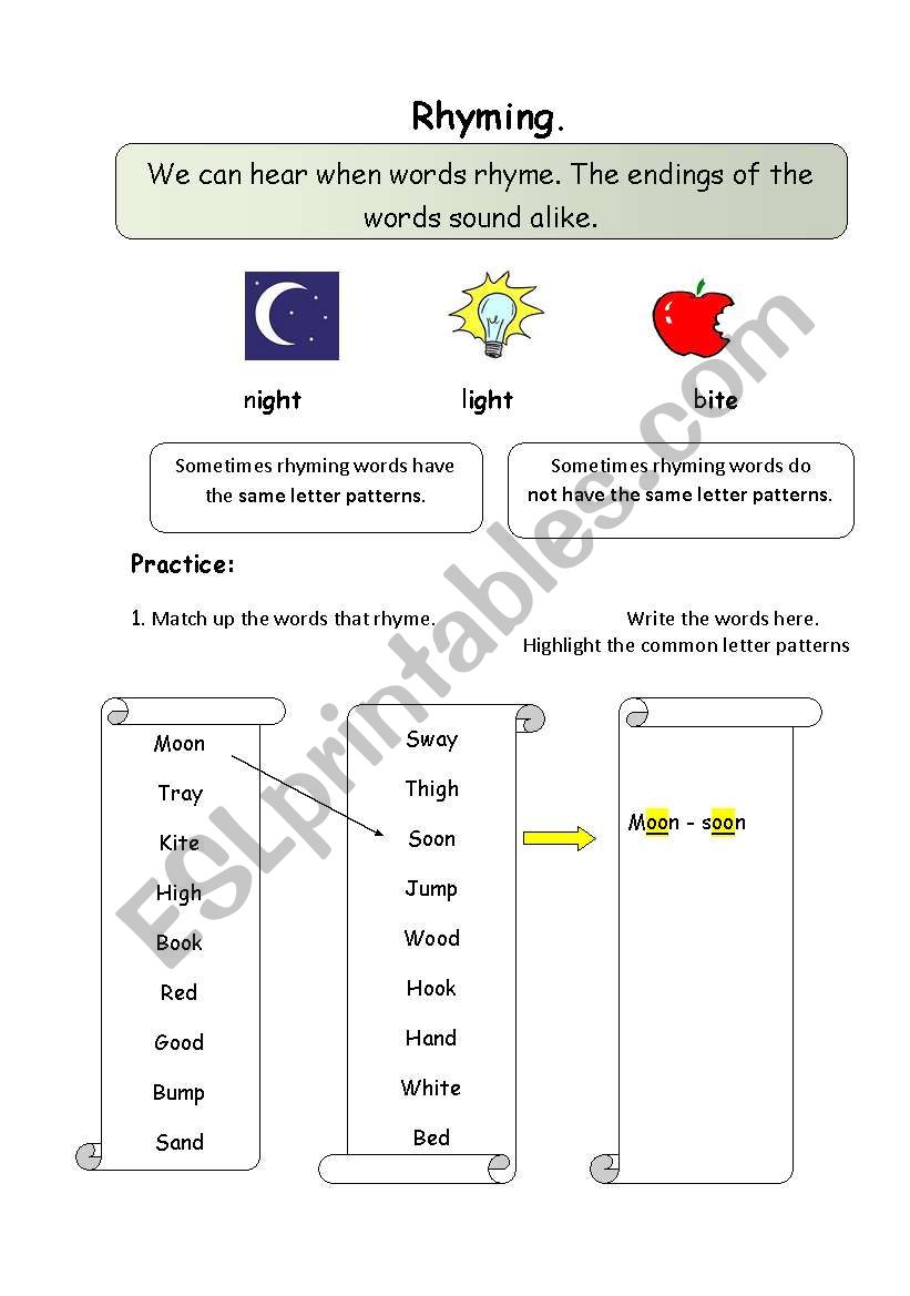 rhyming worksheet