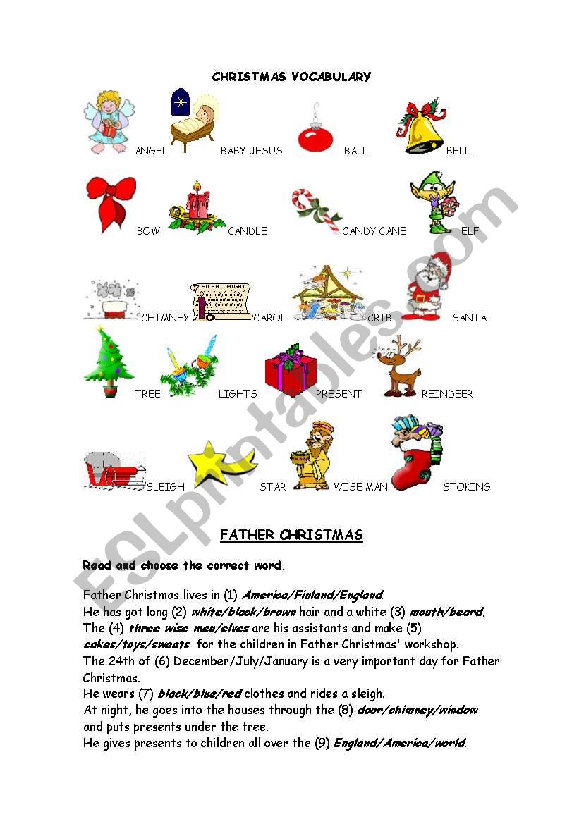 Christmas worksheet