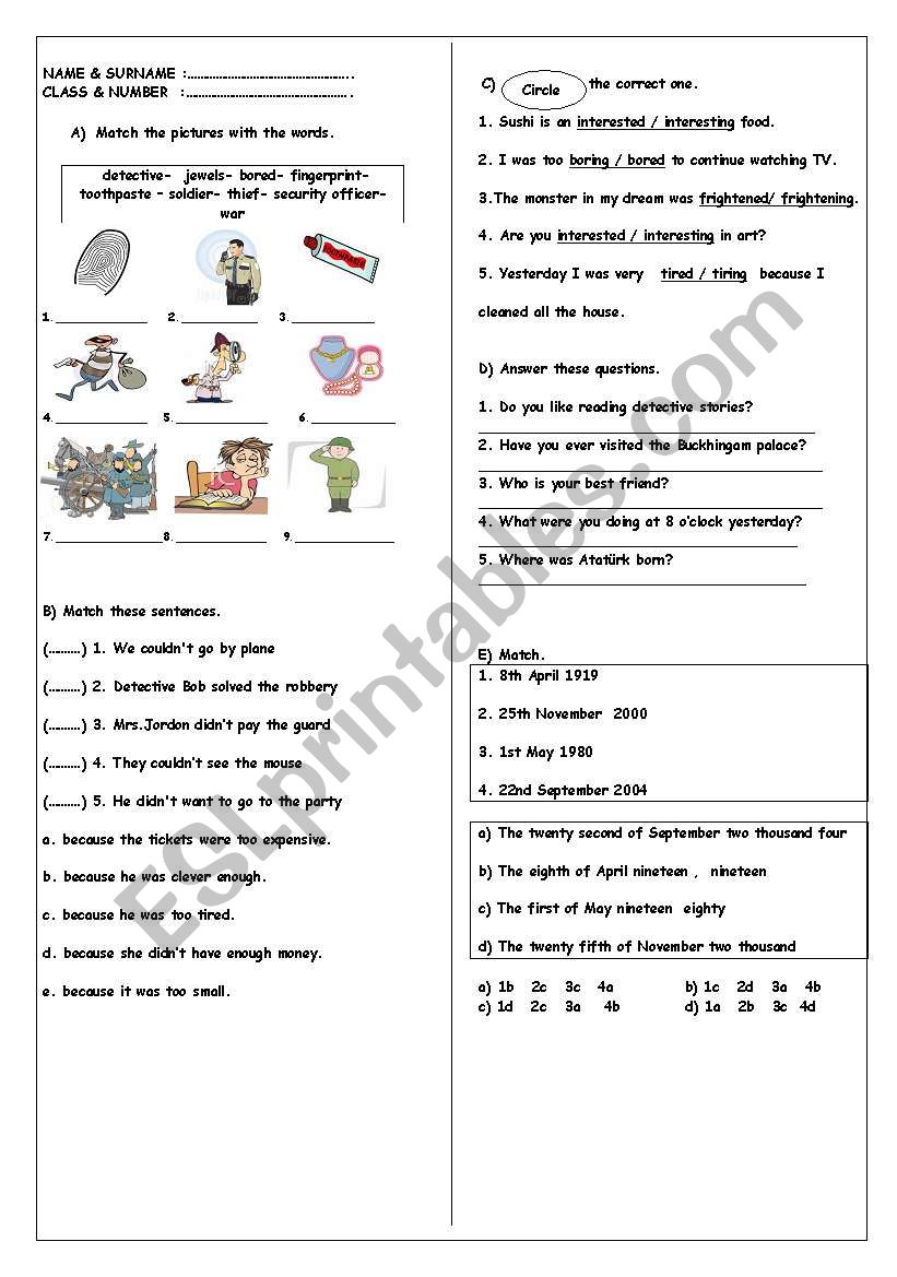 mixed quiz worksheet