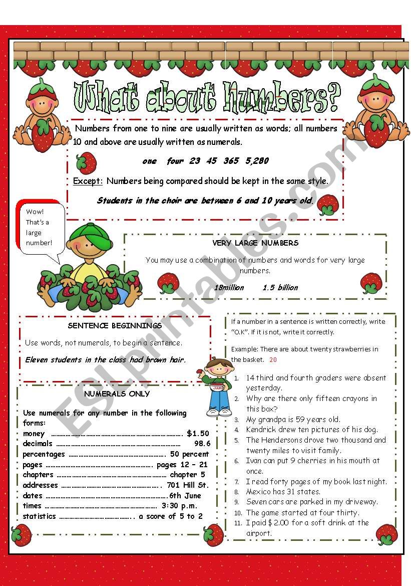 What about numbers? worksheet