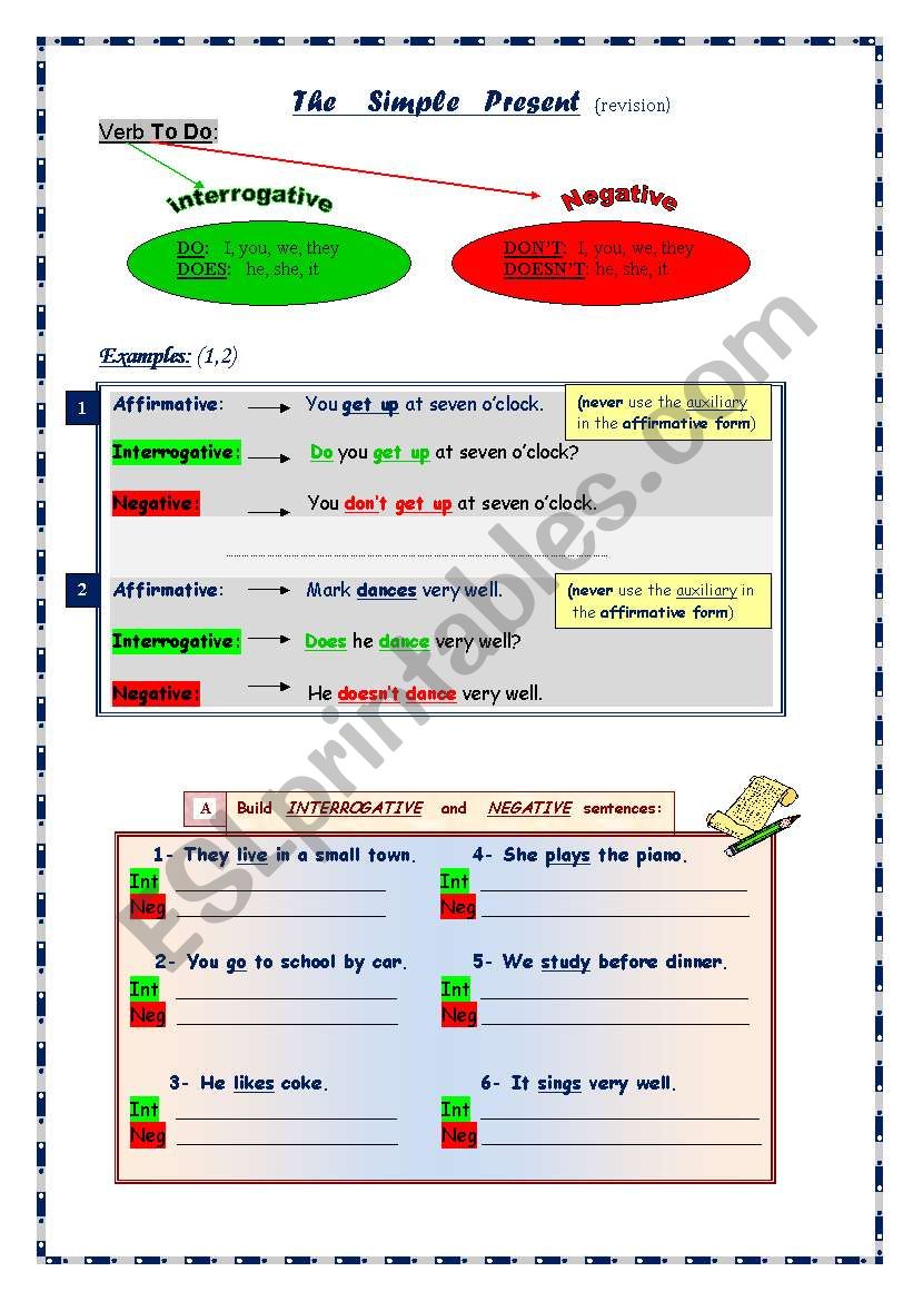 S. Present: informative and practice wsheet