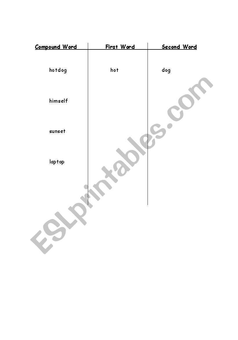 Compound Words worksheet