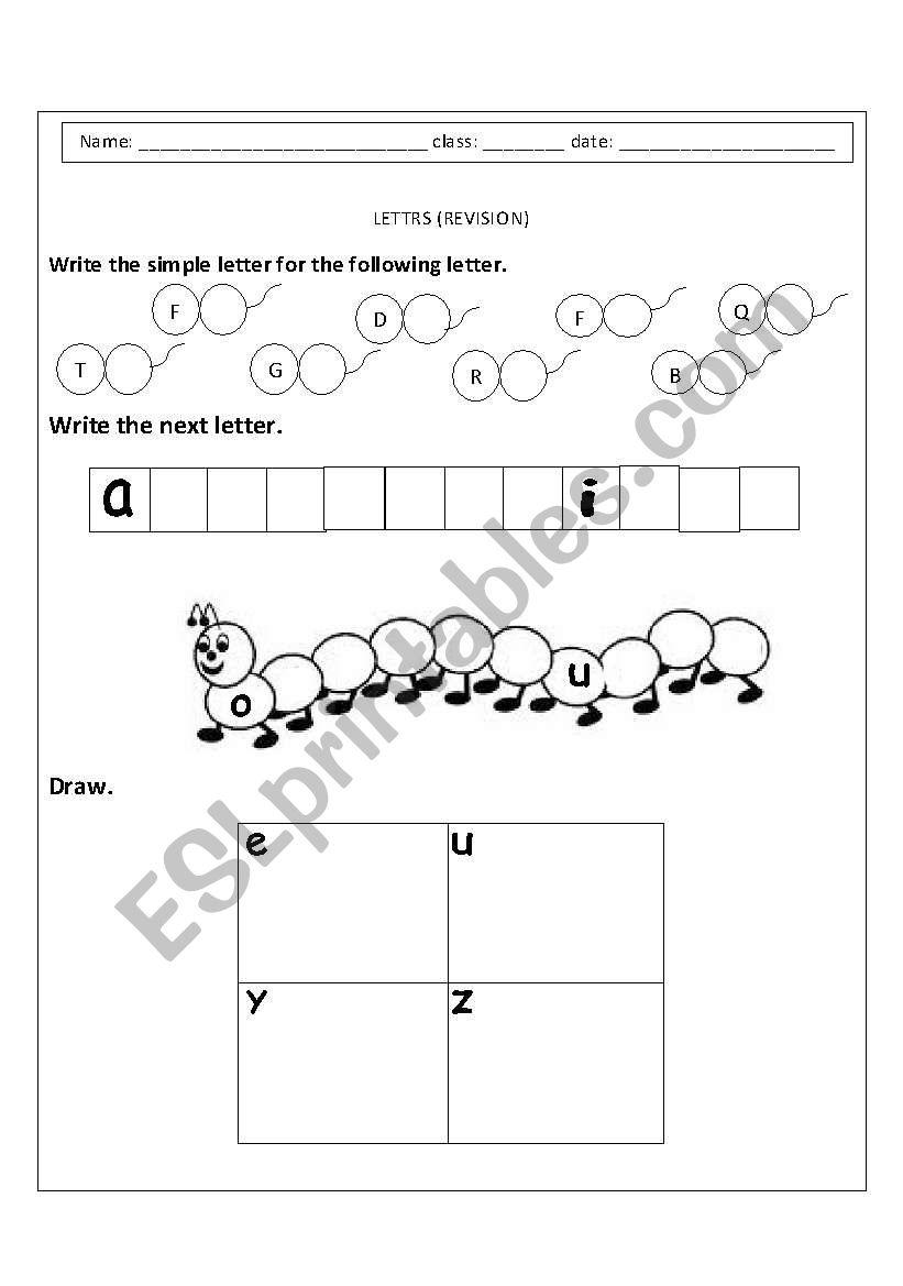 revising letters worksheet