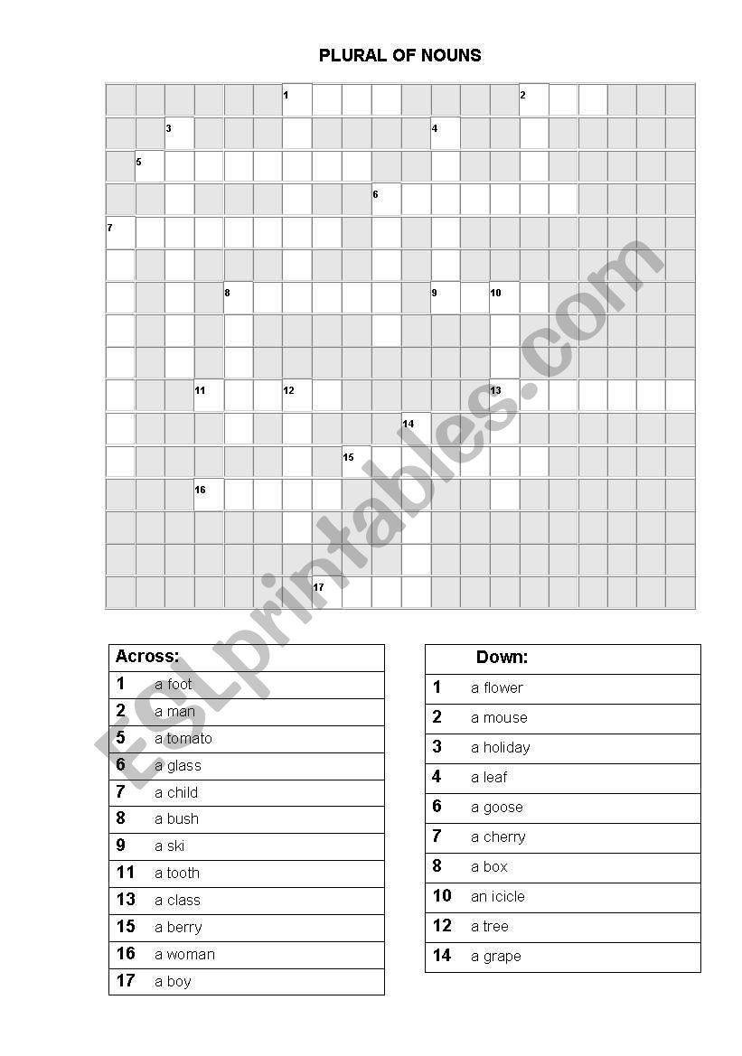 plurals worksheet