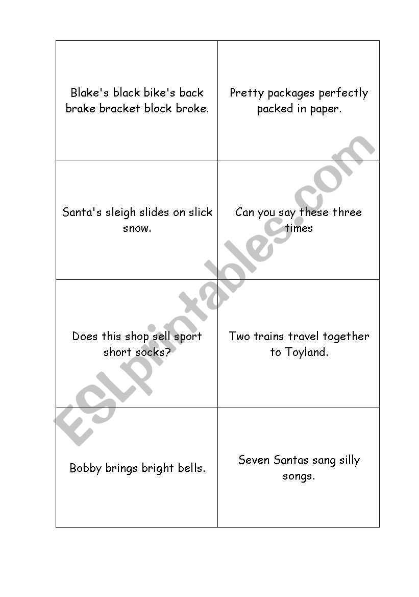 Christmas Twisters worksheet
