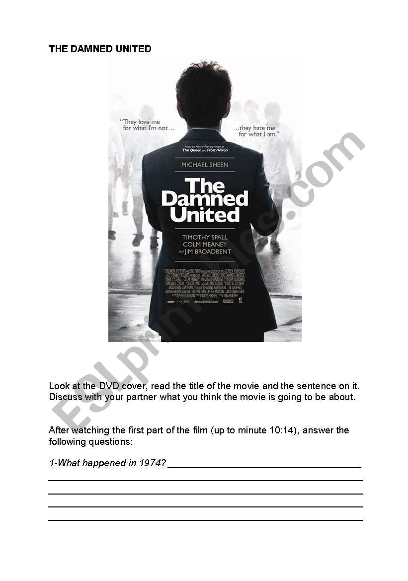 The Damned United worksheet