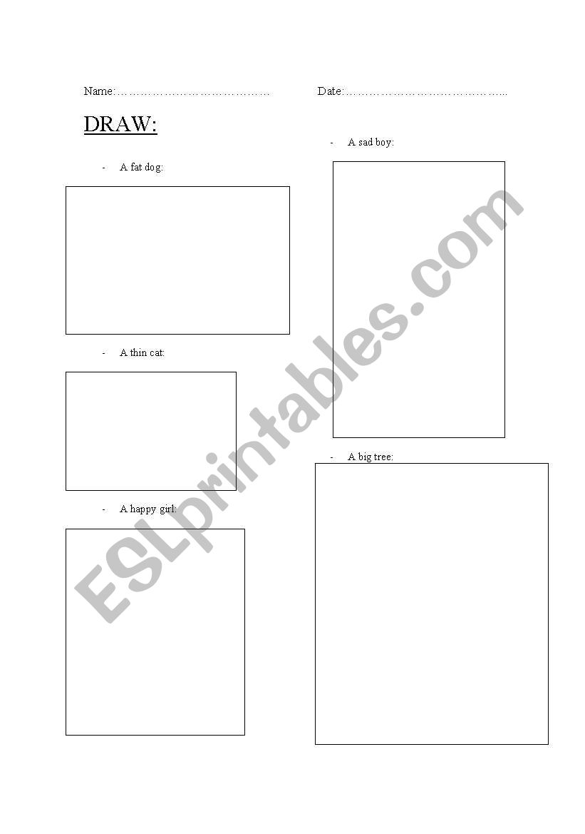 Draw worksheet