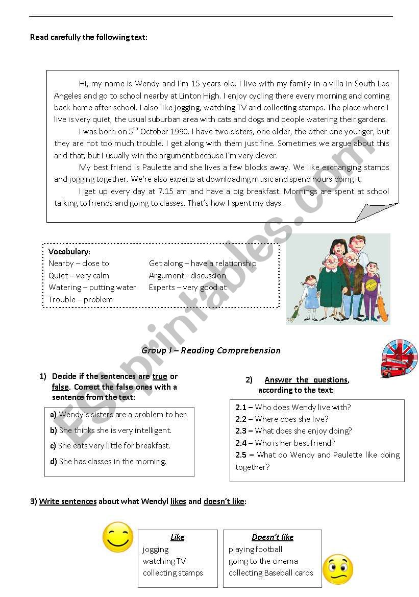 Lets talk about family worksheet