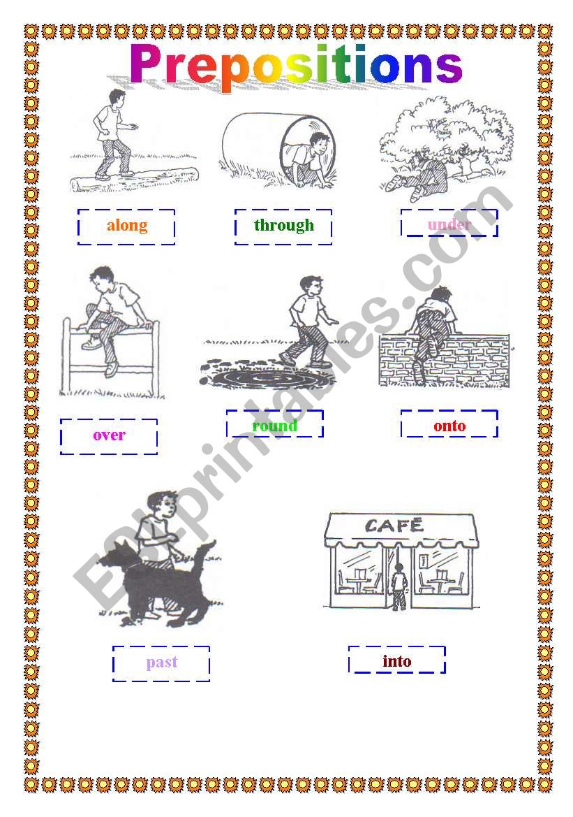 The prepositions worksheet