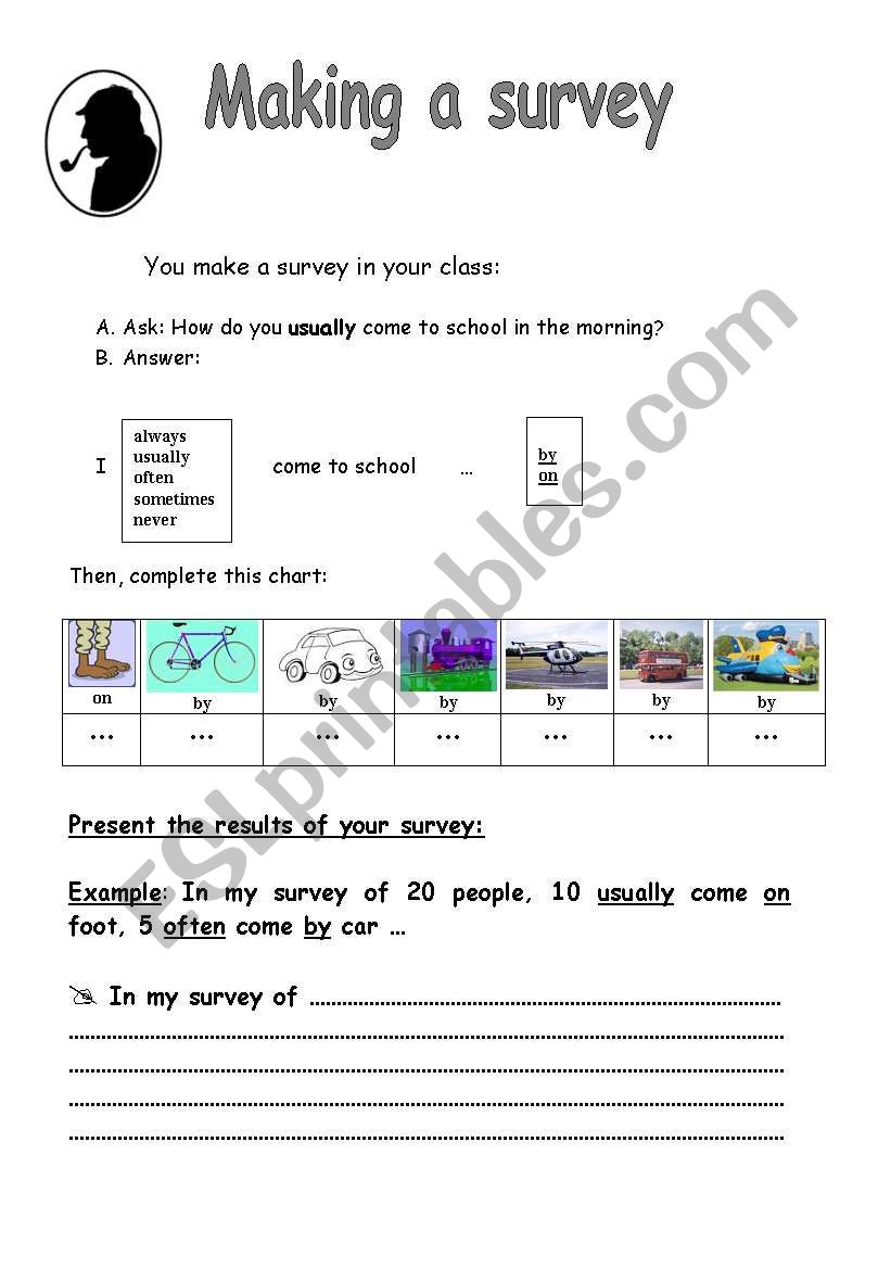 Making a survey worksheet