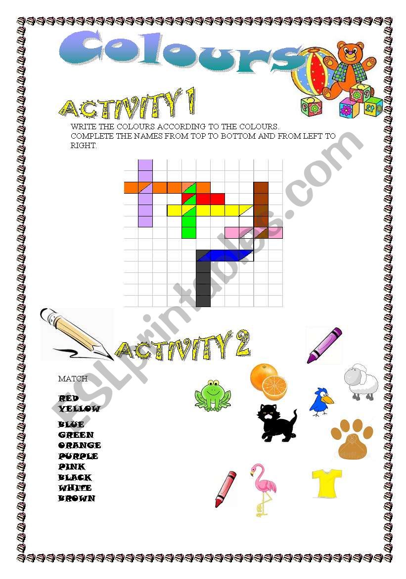 COLOURS worksheet