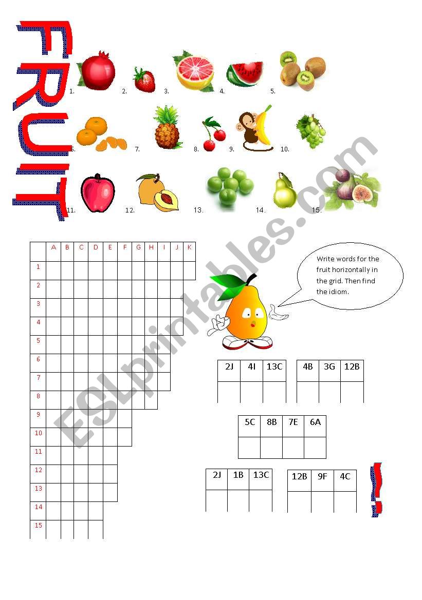 Fruit Puzzle worksheet